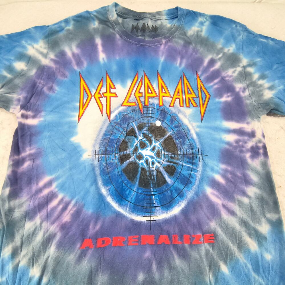 Def Leppard Animal Band Graphic Crew Neck T Shirt Mens Size Small S Tie Dye